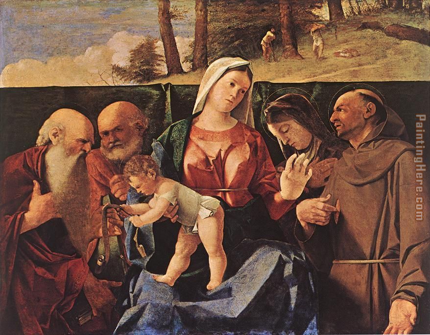 Madonna and Child with Saints painting - Lorenzo Lotto Madonna and Child with Saints art painting